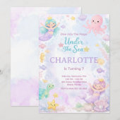 Under The Sea Birthday Invitation Editable (Devant / Derrière)