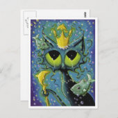 Under the Sea Cat fish fantasy postcard Briefkaart (Voorkant / Achterkant)