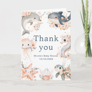 Under The Sea Dieren Baby Shower Feestje Bedankkaart