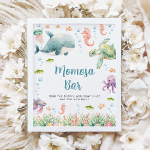 Under the Sea Oceaanthema Baby Shower Momosa Bar B Poster