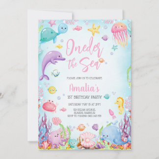 Under the Sea Ocean Animals Birthday Party Kaart