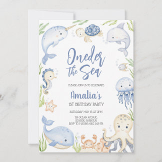 Under the Sea Ocean Animals Birthday Party Kaart