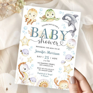 Under The Sea Ocean Baby Shower Geslacht Neutraal  Kaart