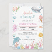 Under the Sea Pastel Invitation Anniversaire Océan (Devant)