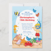 Under the Sea Pool Party Anniversaire Invitation (Devant)