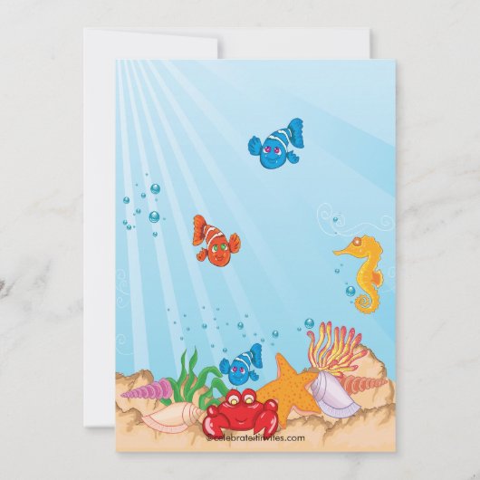 Under the Sea Pool Party Anniversaire Invitation (Dos)