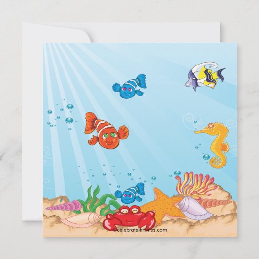 Under the Sea Pool Party Anniversaire Invitation (Dos)