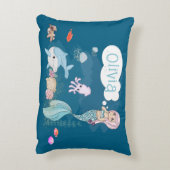Under the Sea Sweet Mermaid Personalized Accent Kussen (Achterkant (Verticaal))