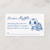 Under the sea turtle baby shower diaper raffle informatiekaartje (Voorkant)