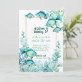Under the Sea Watercolor Birthday Invitation (Debout devant)