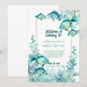 Under the Sea Watercolor Birthday Invitation (Devant / Derrière)
