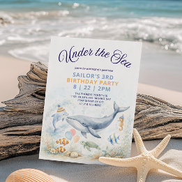 Under the Sea Whale & Ocean Animals Birthday Kaart