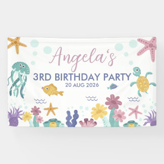 Under The Sea Whimsische Oceaankinderfeestje Spandoek