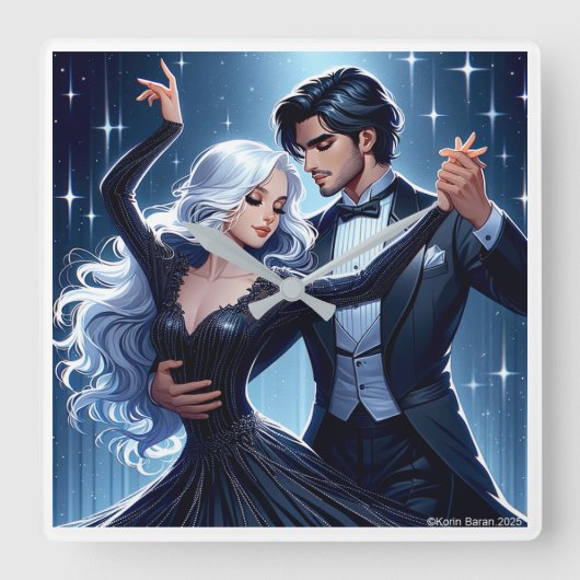 Under The Sky - Romantic Wall Clock Vierkante Klok (Voorkant)