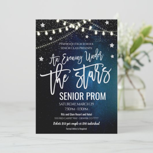 Under the Stars Prom High School Dance Invitation (Debout devant)