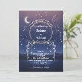 Under the Stars Wedding Invitation Kaart (Staand voorkant)