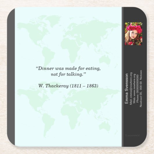 Underlägg — Connect, World Vierkante Kartonnen Onderzetter (Voorkant)