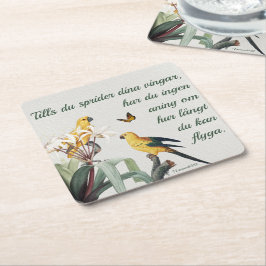 Underlägg — Fåglar Vierkante Kartonnen Onderzetter