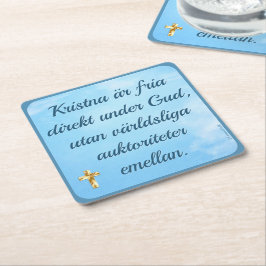 Underlägg — Fri kristen Vierkante Kartonnen Onderzetter