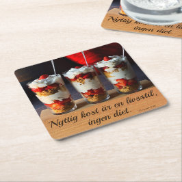 Underlägg — Nyttig kost Vierkante Kartonnen Onderzetter