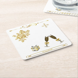 Underlägg — Party Vierkante Kartonnen Onderzetter