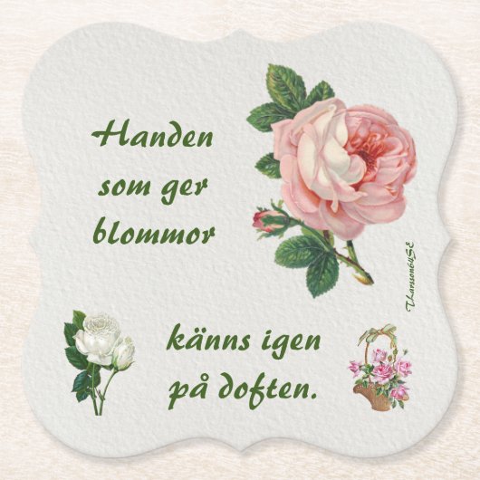 Underlägg — Rosor Kartonnen Onderzetters (Voorkant)