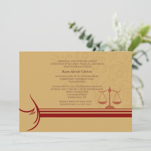 Underscore Law School Afstuderen Notice/ Inv Kaart (Staand voorkant)