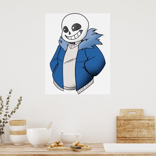 Undertale Sans Vector Poster (Keuken)