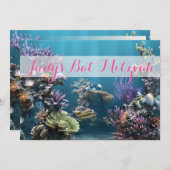 Underwater Bat Mitzvah Uitnodiging (Voorkant / Achterkant)