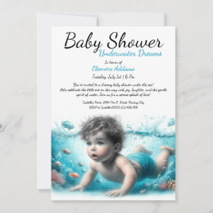 Underwater Droom Watercolor Baby Borrel Kaart