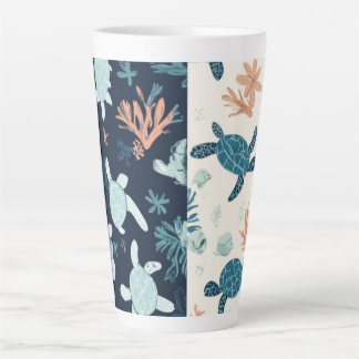 Underwater Escape - Zee Turtle Art Latte Mok