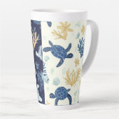 Underwater Escape - Zee Turtle Art Latte Mok (Rechterhoek)