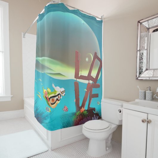 Underwater Love Douchegordijn (In situ)