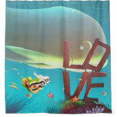 Underwater Love Douchegordijn (Voorkant)