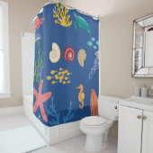 “Underwater Paradise: Sea Creatures curtin Douchegordijn (In situ)