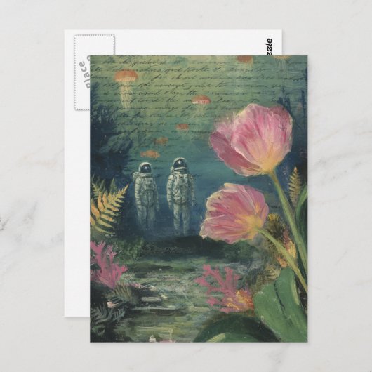 Underwater Tulip Explorers Collage Briefkaart (Voorkant / Achterkant)