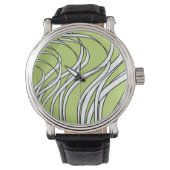 Underwater Wave lime green Horloge (Voorkant)
