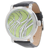 Underwater Wave lime green Horloge (Gekanteld)