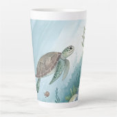 Underwater world with turtle latte mok (Voorkant)