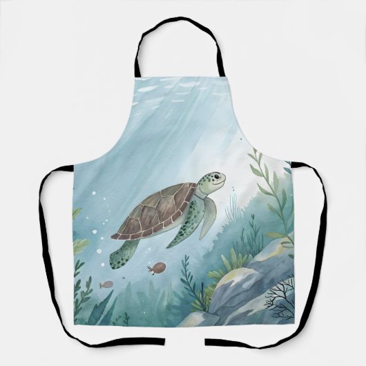 Underwater world with turtle schort (Voorkant)