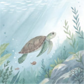 Underwater world with turtle sticker (Voorkant)