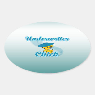Underwriter Chick #3.png Ovale Sticker