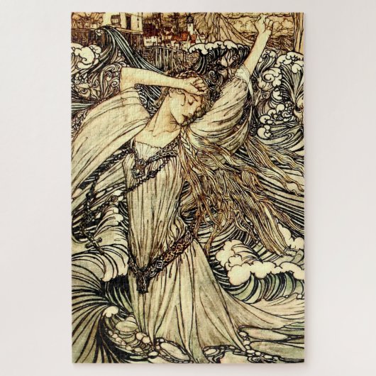"Undine in the Waves" van Arthur Rackham Legpuzzel (Verticaal)