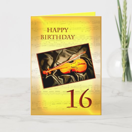 Une 16ème carte d'anniversaire musicale avec un (Devant)