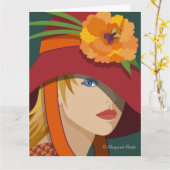 Une abeille dans son Bonnet Carte de billet pliée  (Fleur jaune)