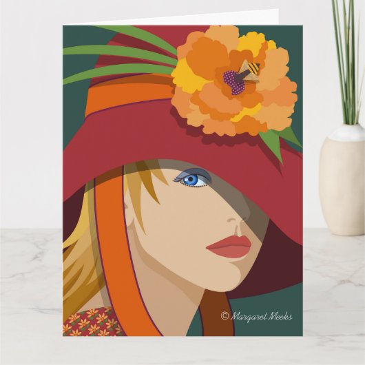 Une abeille dans son Bonnet Carte de billet pliée  (Devant)