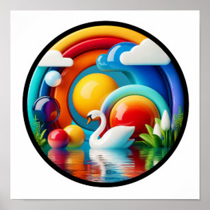 Une affiche abstraite à thème de nature moderne