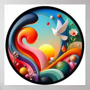 Une affiche abstraite à thème de nature moderne