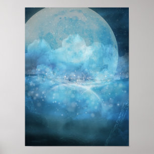 Une affiche bleu océan