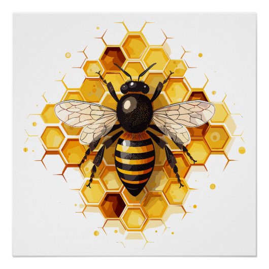 Une affiche brillante de design d'abeille (Devant)